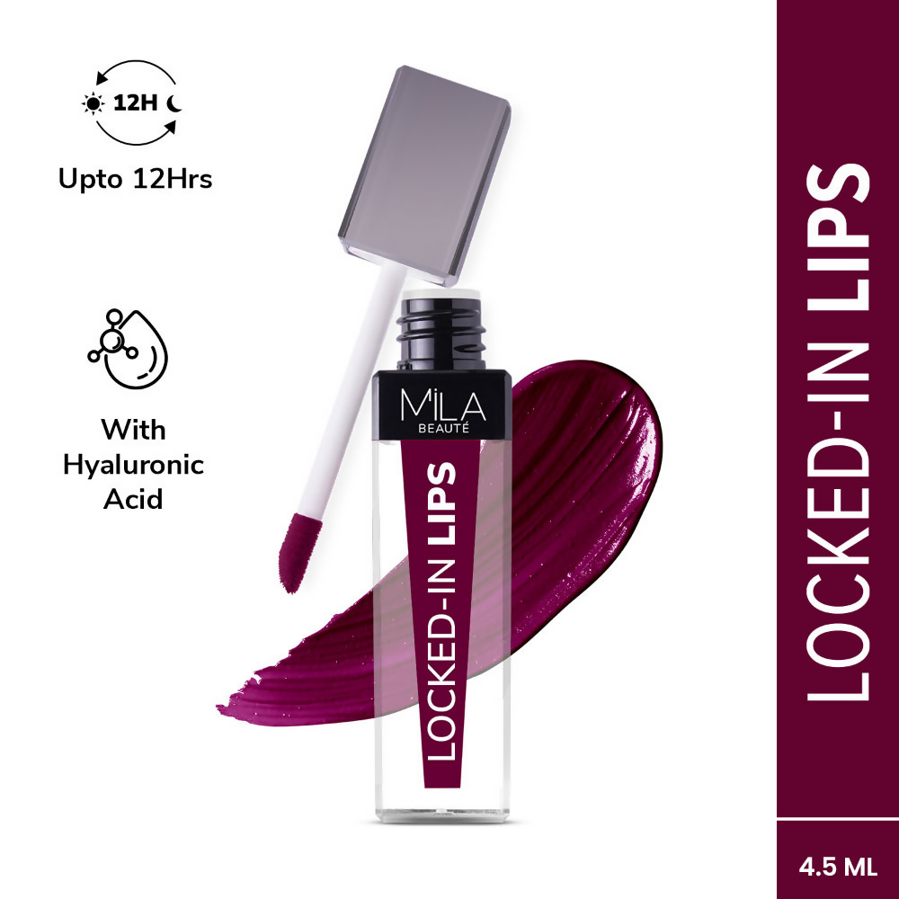 Mila Beaute 12 Hr Non-Transfer Locked-In Liquid Lipstick - Blackcurrant Cake