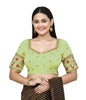 Joban Fashion Women's Light Green Embroidered Stitched Blouse