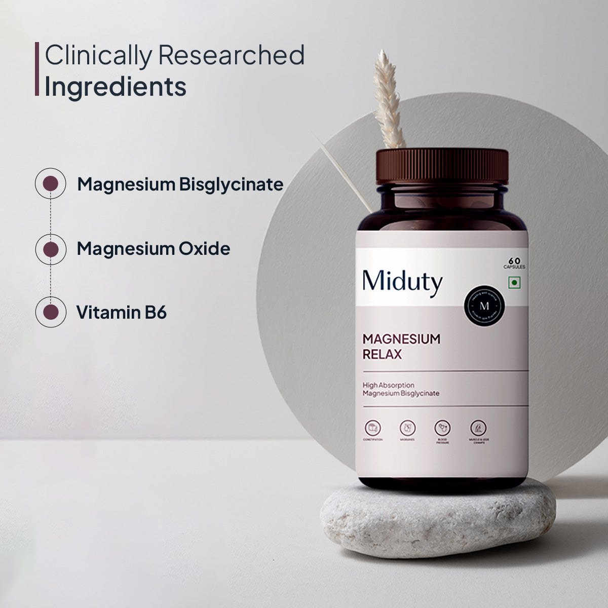 Miduty by Palak Notes Magnesium Relax Capsules