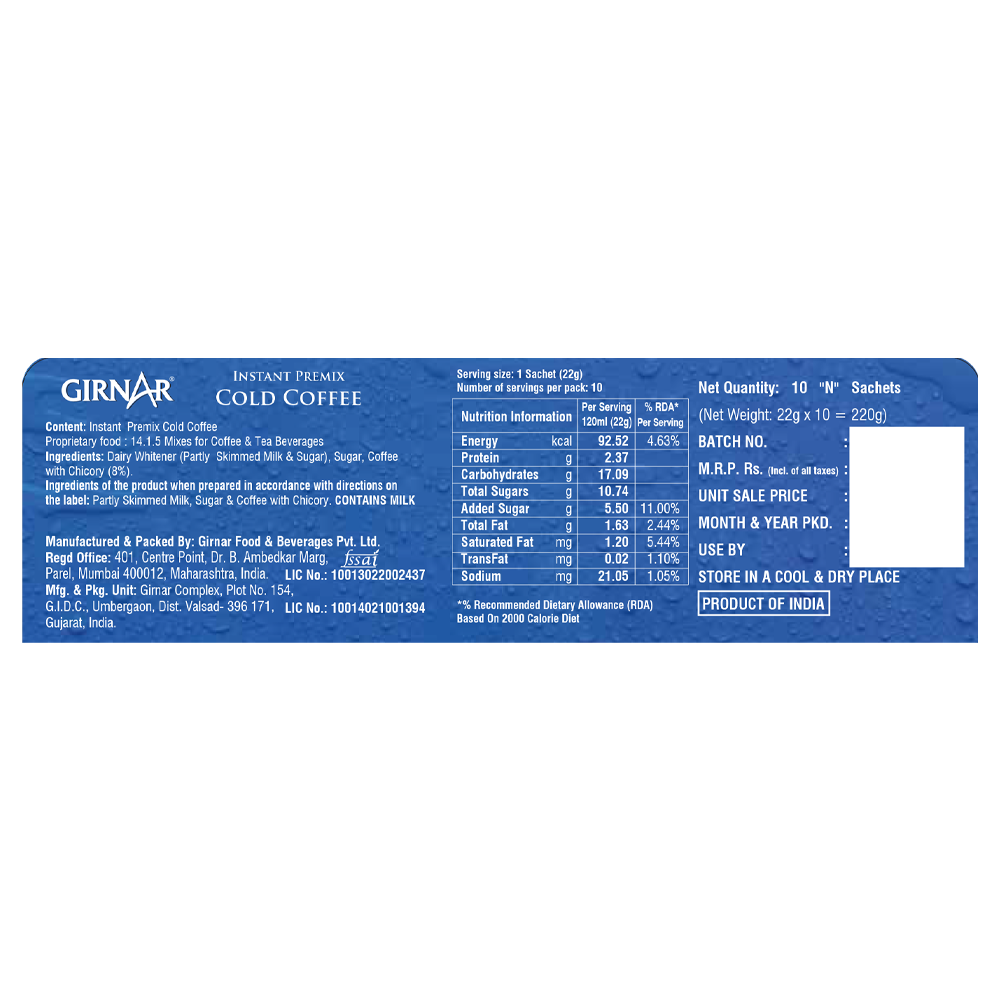 Girnar Instant Premix Cold Coffee