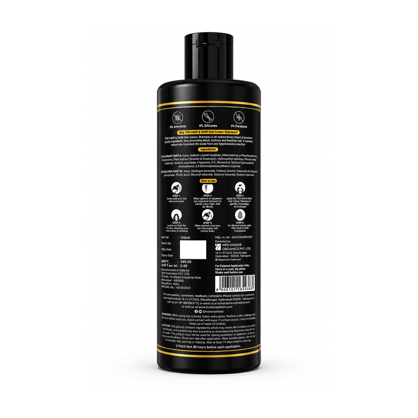 Tru Hair & Skin Black Colour Shampoo