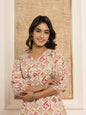 Yufta Cotton Cream Geometric Print Co-Ord Set