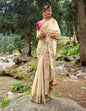 Evanik Pure soft zimmy choo silk embroidery Sequence work Saree with UnStitched Blouse