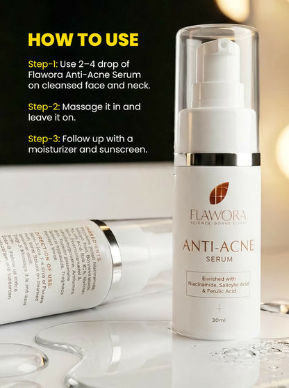 Flawora Set of D-Tan Lotion, Anti Acne Serum and Golden Glow Face Serum