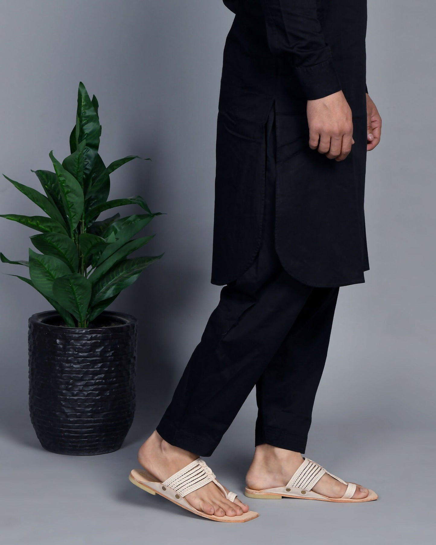 Stepsoft Men'S Natural Square Toe Kolhapuri Chappal | Original Handcrafted Leather Ethnic Slippers