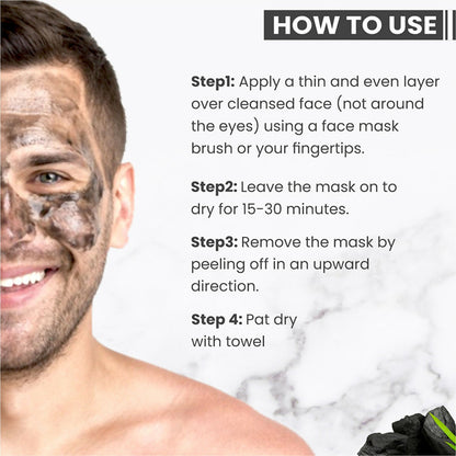 Globus Naturals Anti Pollution & Anti Acne Detox Charcoal Peel Off Mask For Men