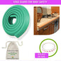 Safe-O-Kid Unique High Density L-Shaped 2 Mtr Long Mini 2 Edge Guards With 8 Corner Cushions - Green