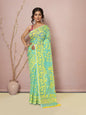 Joban Fashion Light Green Cotton Blend Jamdani Saree