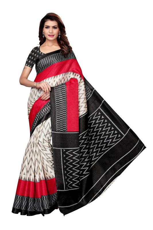 Vamika Multicolor Kalamkari With Jhalar Khadi Silk Saree