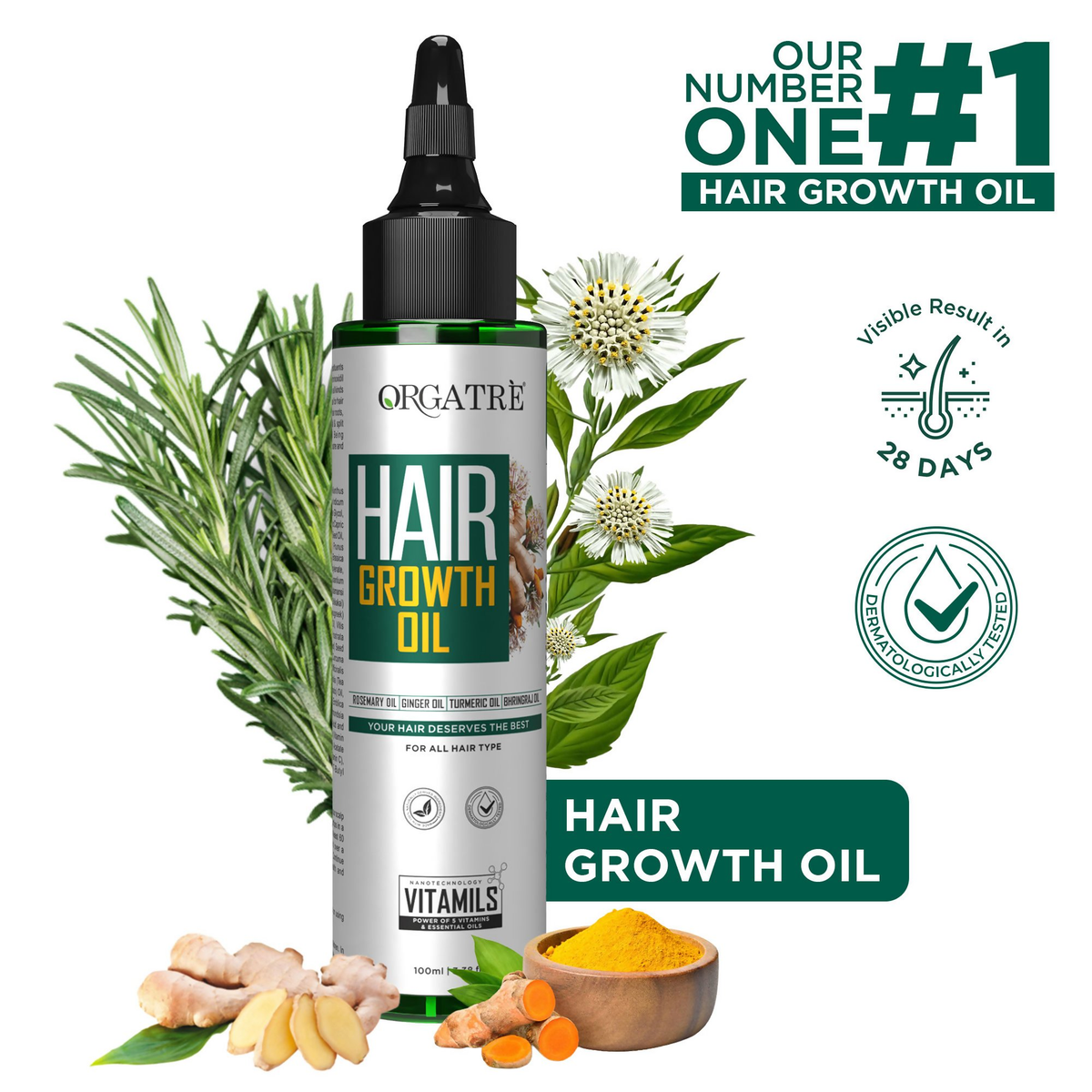 Orgatre Hair Growth Oil With 28 Herbal Oils ??Promotes Hair Growth, Reduces Hair Fall & Dandruff