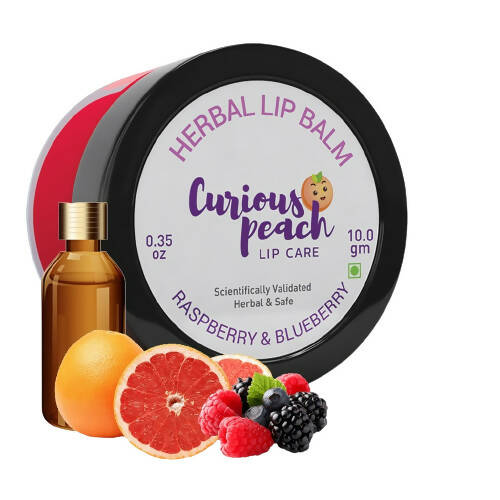 Curious Peach Ultra Protection Herbal Lip Balm - Raspberry & Blueberry