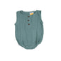 Sunshine Baby Cute Organic Muslin Cotton Sleeveless Rompers For Babies - Teal