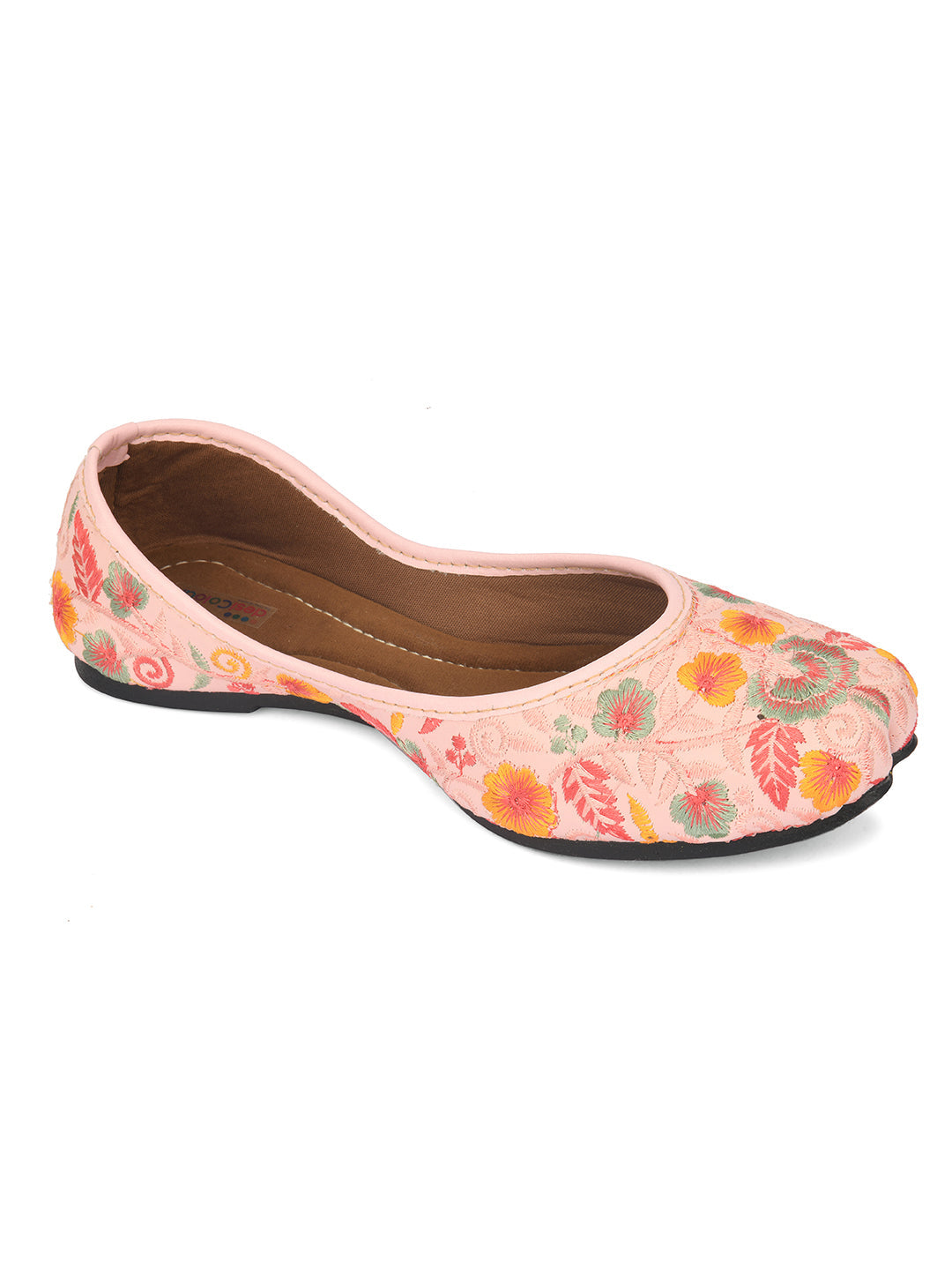 Desi Colour Women Indian Ethnic Footwear-Cushioned Brown Polish