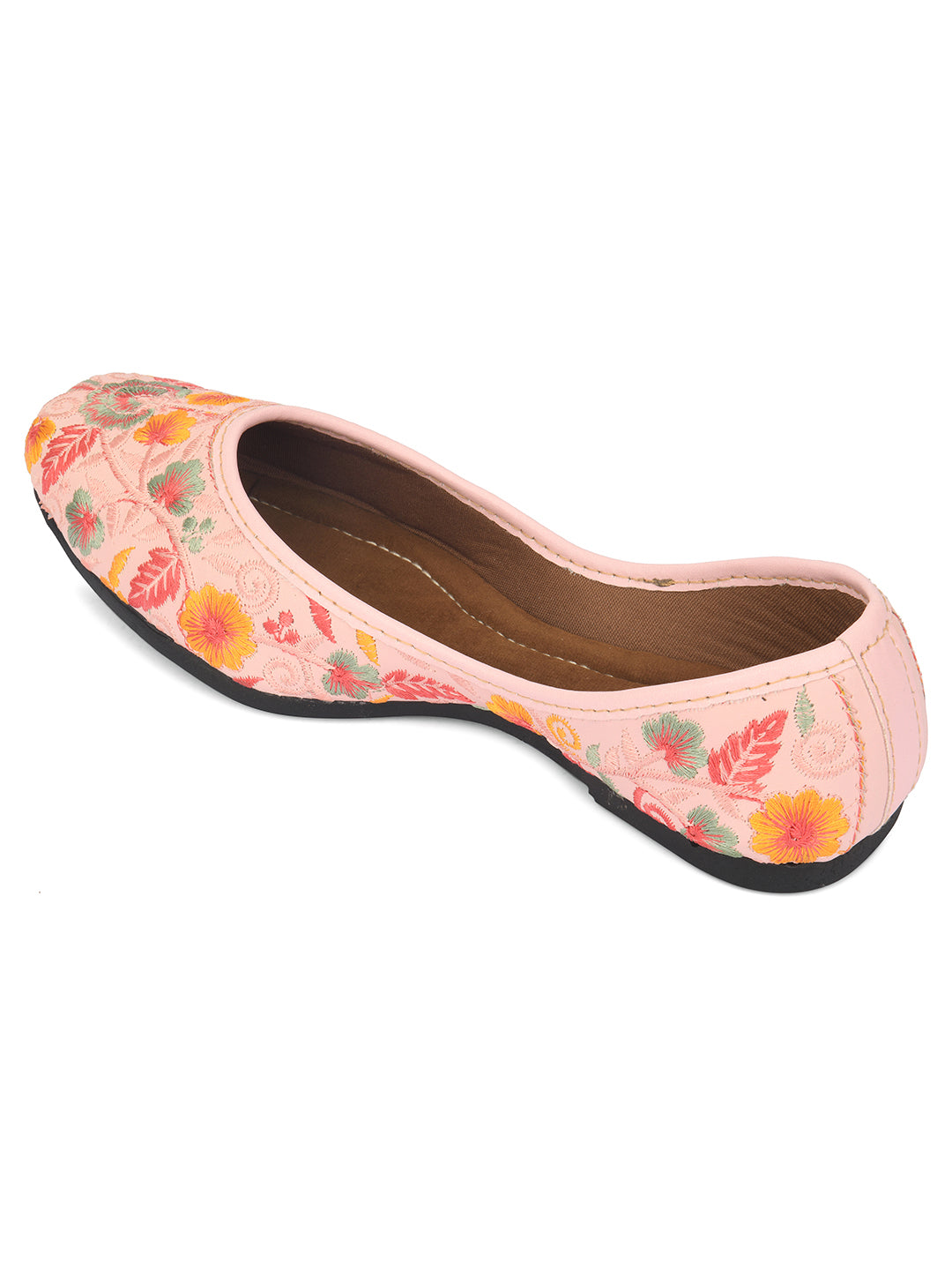 Desi Colour Women Indian Ethnic Footwear-Cushioned Brown Polish