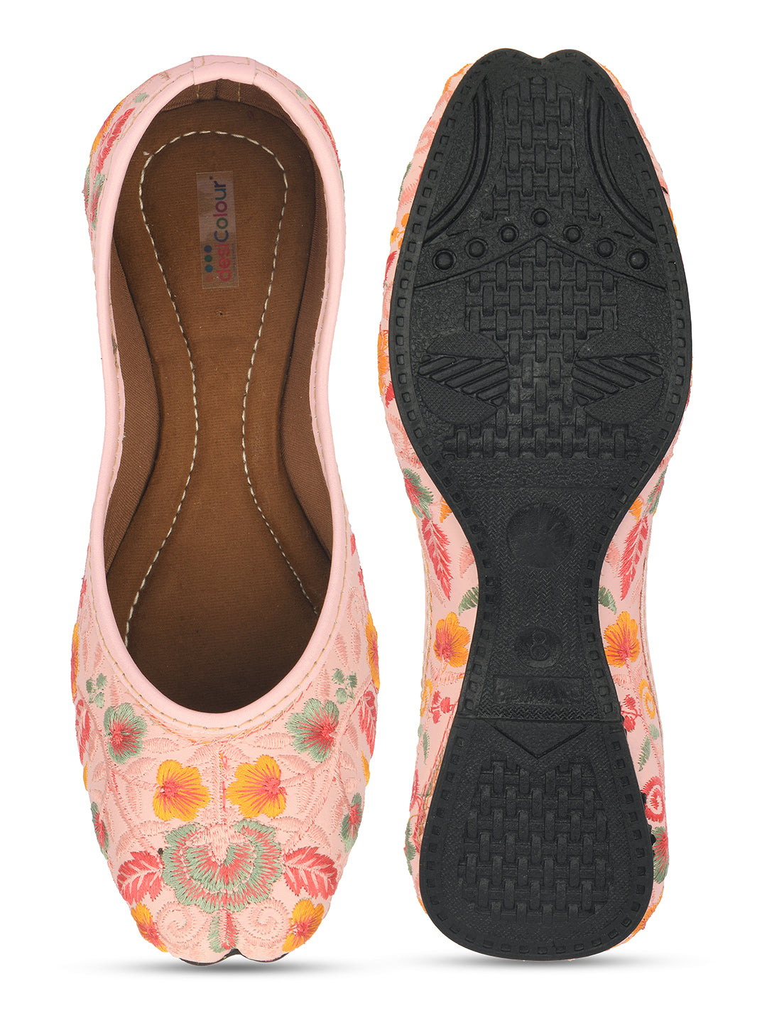 Desi Colour Women Indian Ethnic Footwear-Cushioned Brown Polish