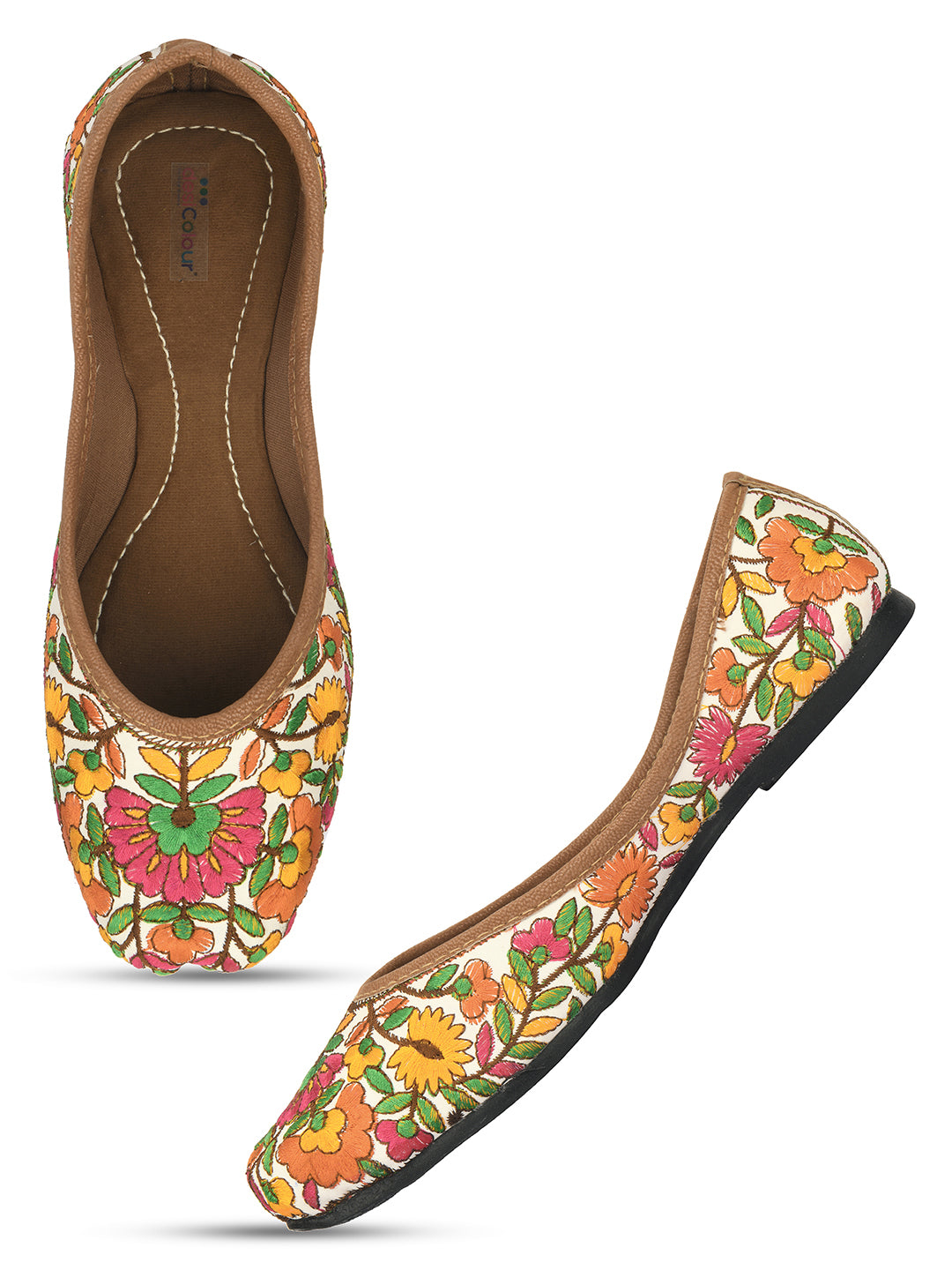 Desi Colour Women Indian Ethnic Footwear-Cushioned Multicolour