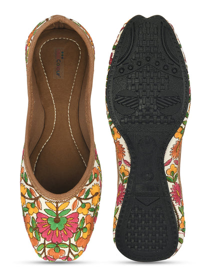 Desi Colour Women Indian Ethnic Footwear-Cushioned Multicolour