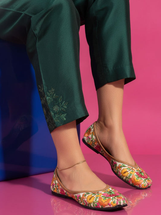 Desi Colour Women Indian Ethnic Footwear-Cushioned Multicolour