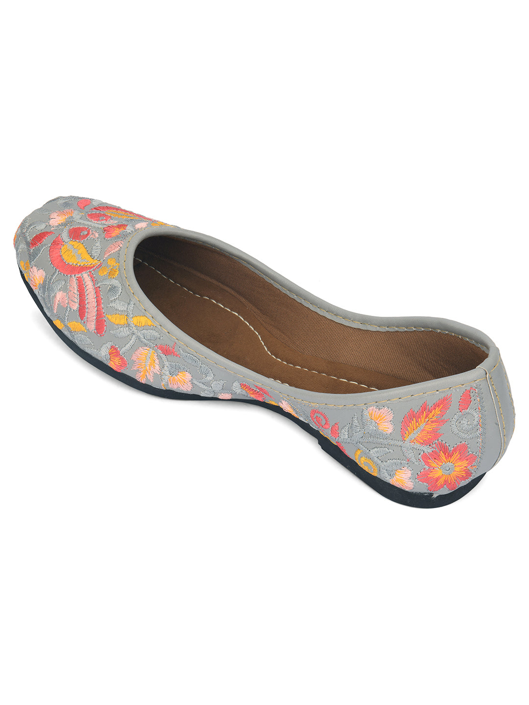 Desi Colour Women Indian Ethnic Footwear-Cushioned -Grey