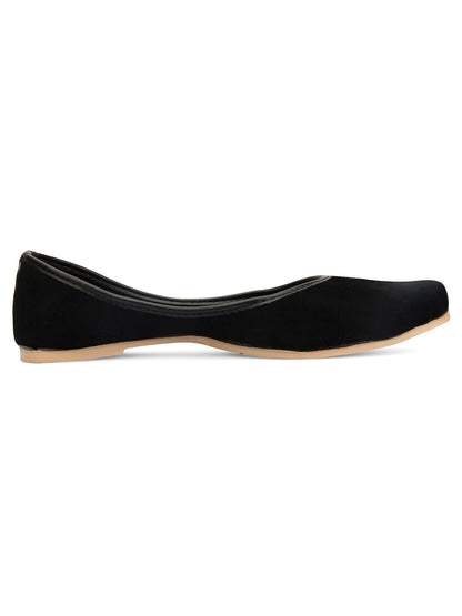 Desi Colour Women Indian Ethnic Footwear-Basic Suede -Black
