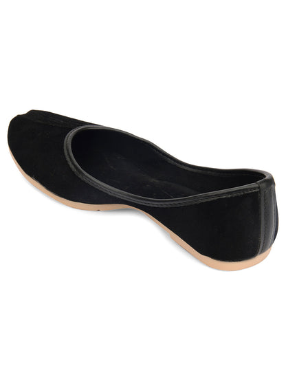 Desi Colour Women Indian Ethnic Footwear-Basic Suede -Black