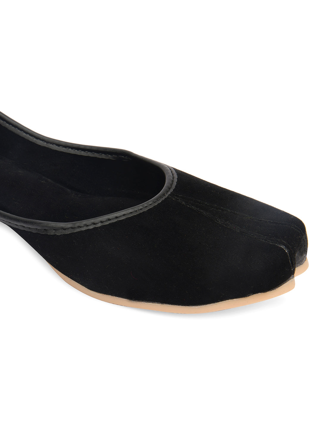 Desi Colour Women Indian Ethnic Footwear-Basic Suede -Black