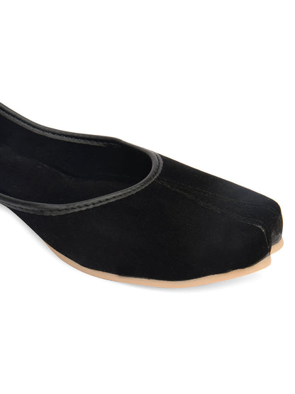Desi Colour Women Indian Ethnic Footwear-Basic Suede -Black