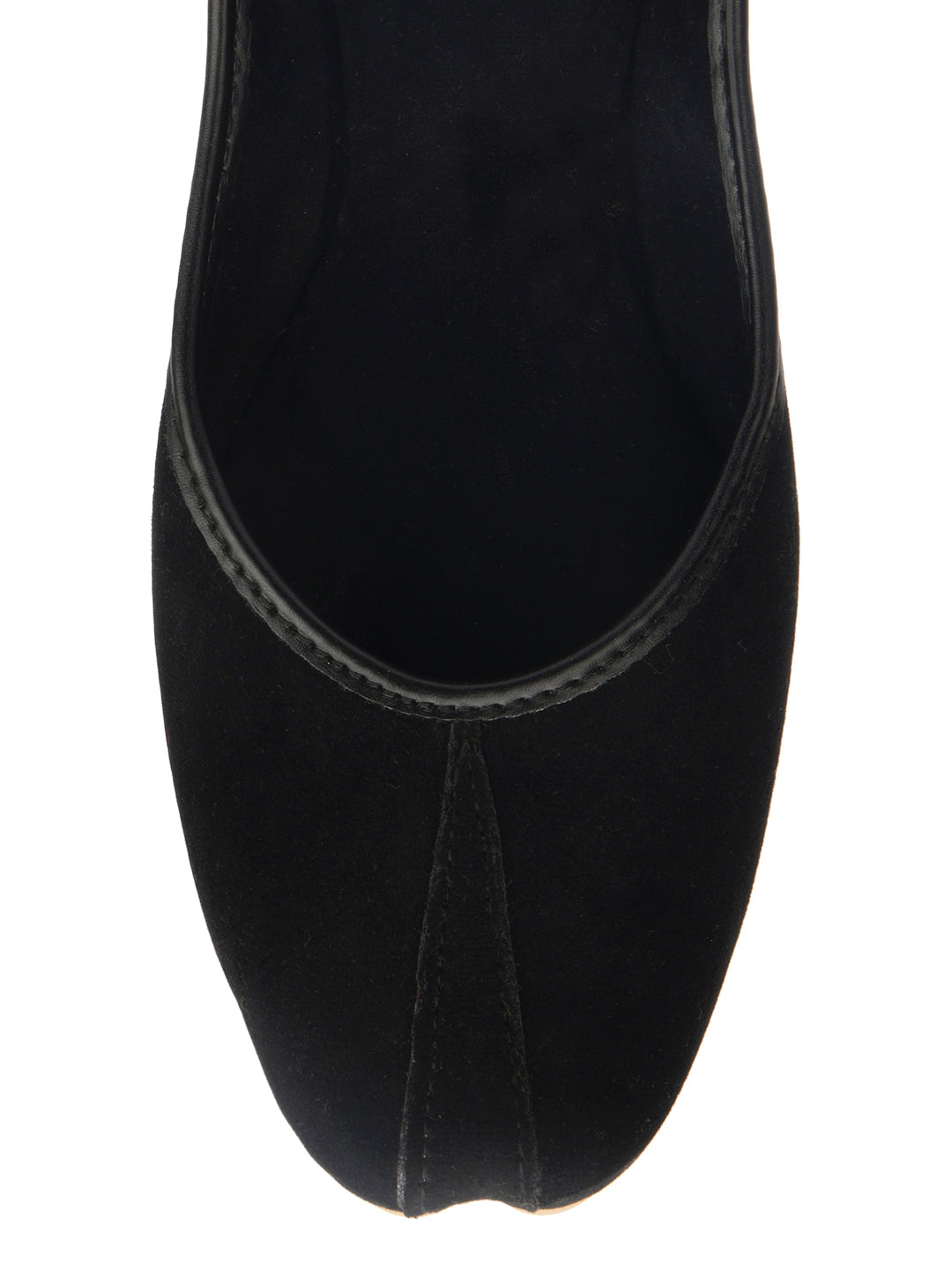 Desi Colour Women Indian Ethnic Footwear-Basic Suede -Black