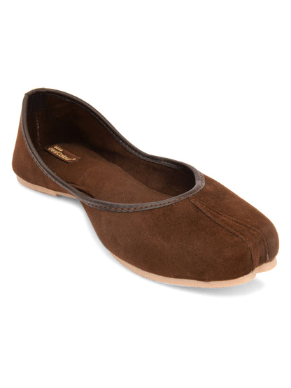 Desi Colour Women Indian Ethnic Footwear-Basic Suede -Brown