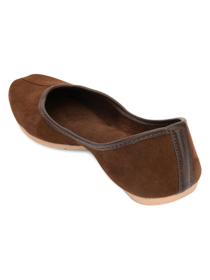 Desi Colour Women Indian Ethnic Footwear-Basic Suede -Brown