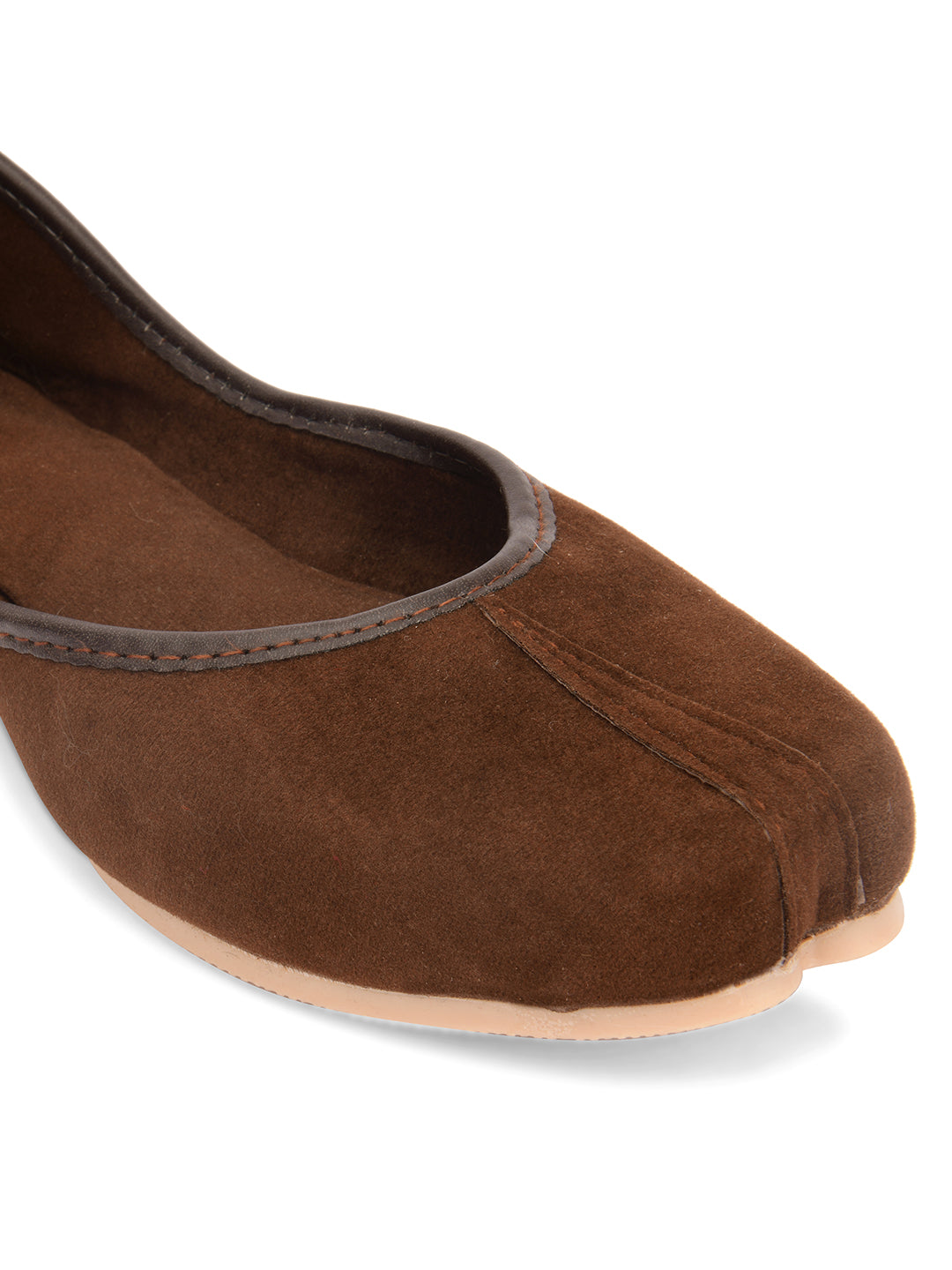 Desi Colour Women Indian Ethnic Footwear-Basic Suede -Brown