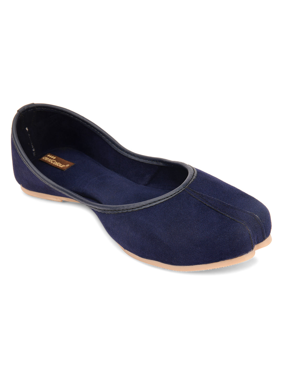 Desi Colour Women Indian Ethnic Footwear-Basic Suede -Blue