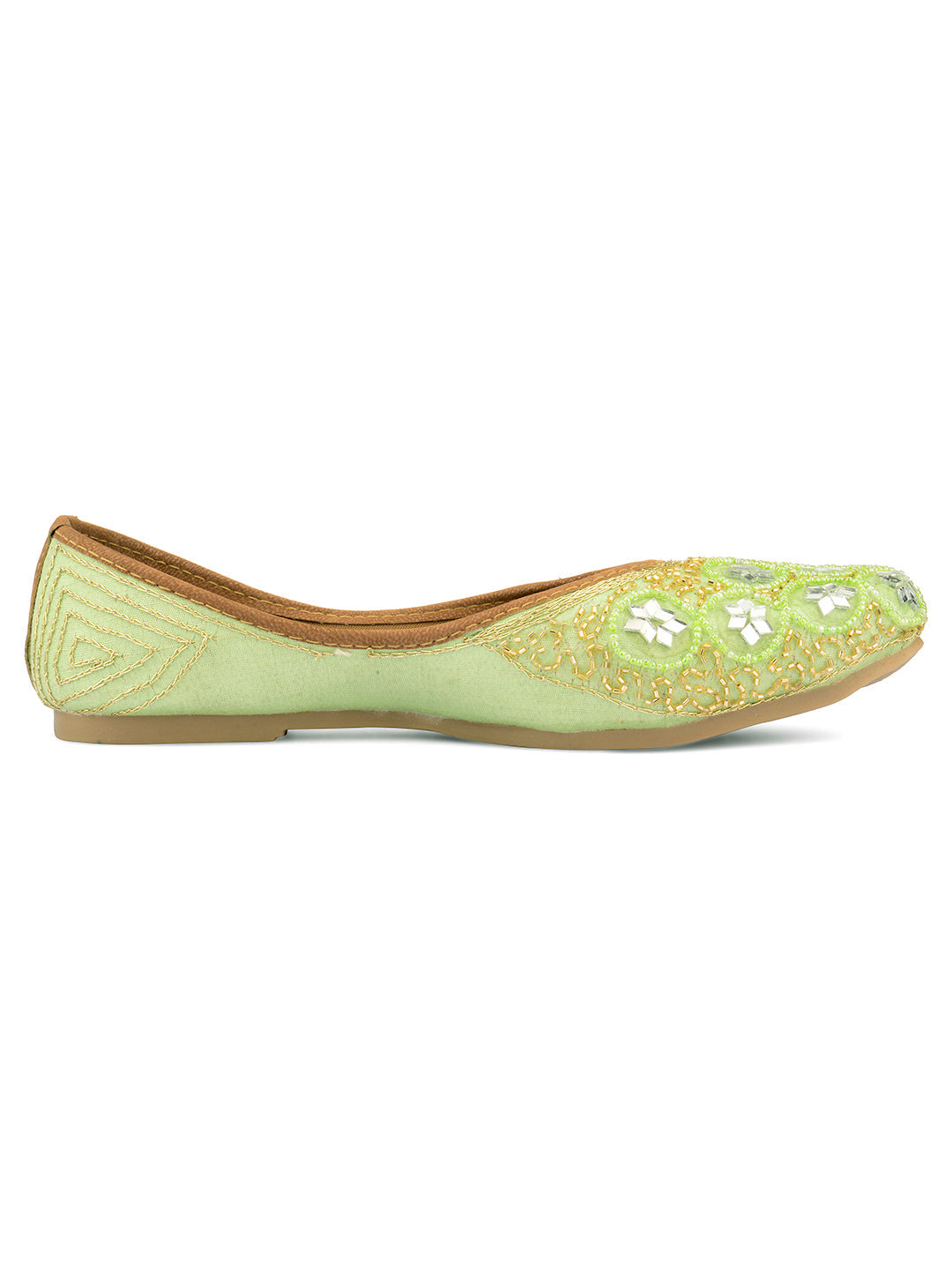 Desi Colour Women Indian Ethnic Footwear-Party Wear Mirror Work
