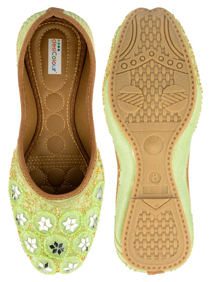 Desi Colour Women Indian Ethnic Footwear-Party Wear Mirror Work