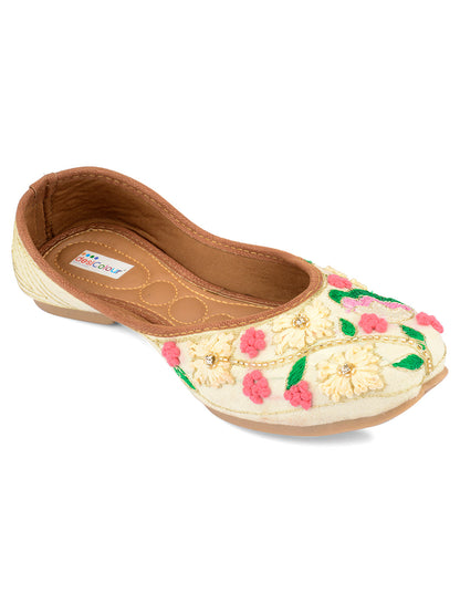 Desi Colour Women Indian Ethnic Footwear-Party Wear Multi Colour Thread Work