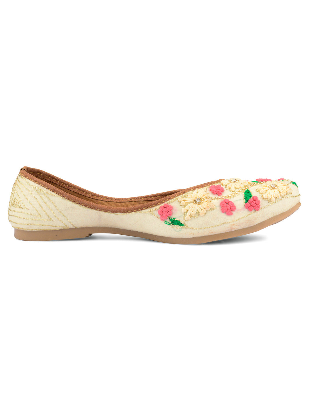 Desi Colour Women Indian Ethnic Footwear-Party Wear Multi Colour Thread Work