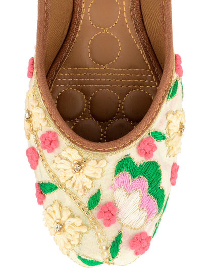 Desi Colour Women Indian Ethnic Footwear-Party Wear Multi Colour Thread Work