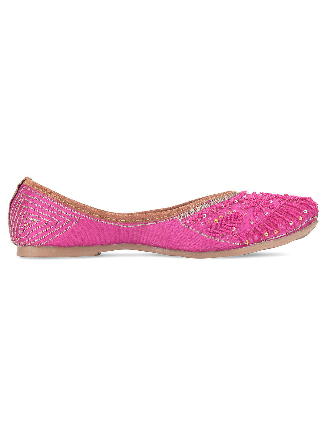 Desi Colour Women Indian Ethnic Footwear-Pink Pearl