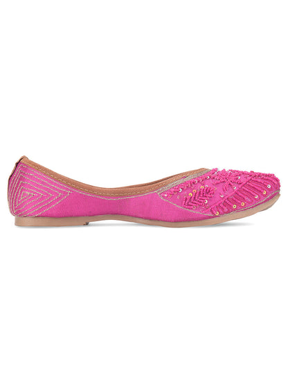Desi Colour Women Indian Ethnic Footwear-Pink Pearl