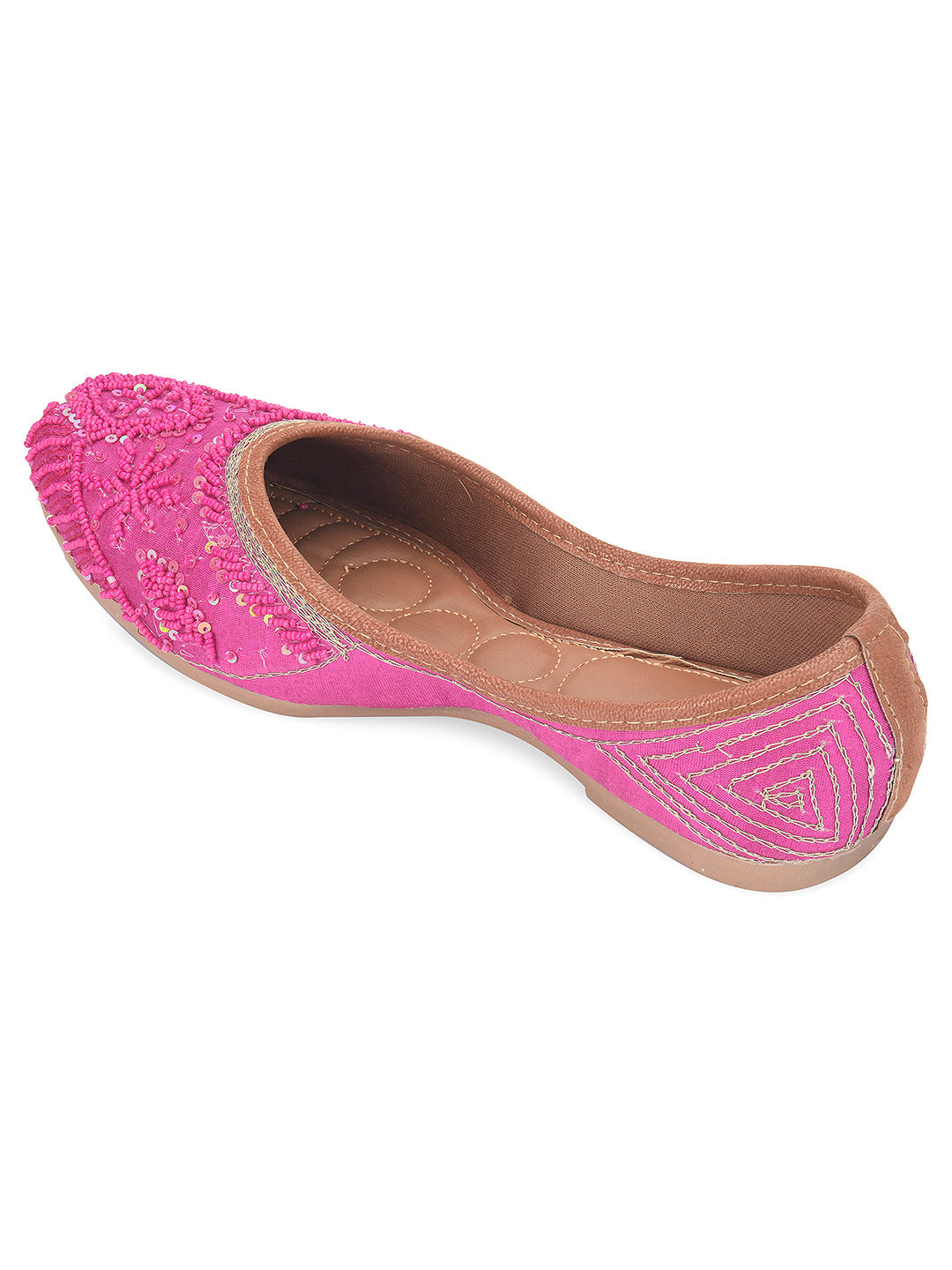 Desi Colour Women Indian Ethnic Footwear-Pink Pearl
