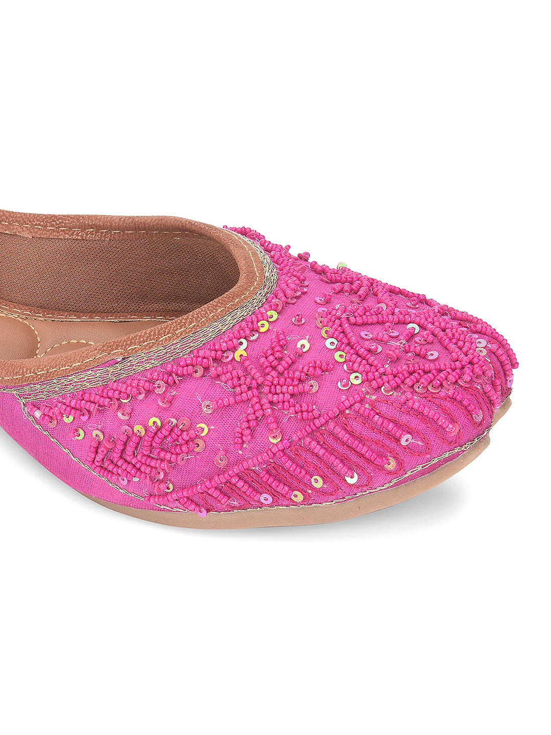 Desi Colour Women Indian Ethnic Footwear-Pink Pearl