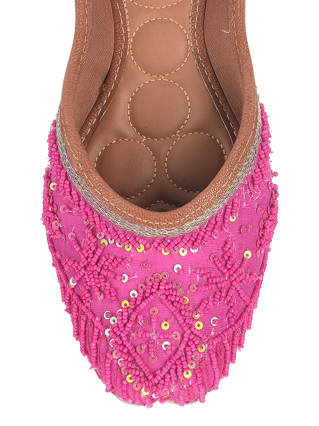 Desi Colour Women Indian Ethnic Footwear-Pink Pearl
