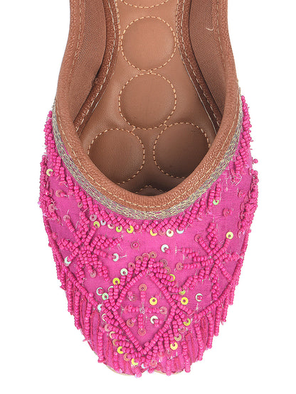 Desi Colour Women Indian Ethnic Footwear-Pink Pearl