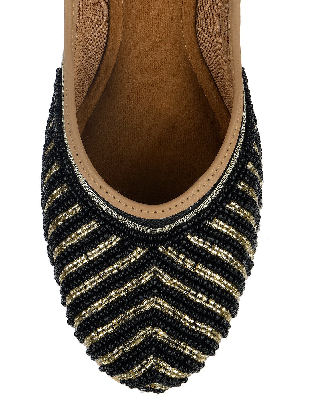 Desi Colour Women Indian Ethnic Footwear-Sleek Pearl-Black