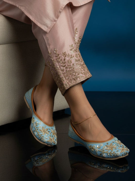 Desi Colour Women Indian Ethnic Footwear-Firoji Dabka