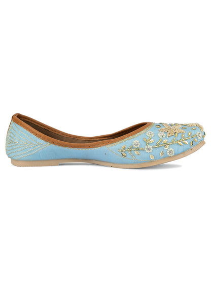 Desi Colour Women Indian Ethnic Footwear-Firoji Dabka
