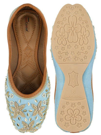 Desi Colour Women Indian Ethnic Footwear-Firoji Dabka