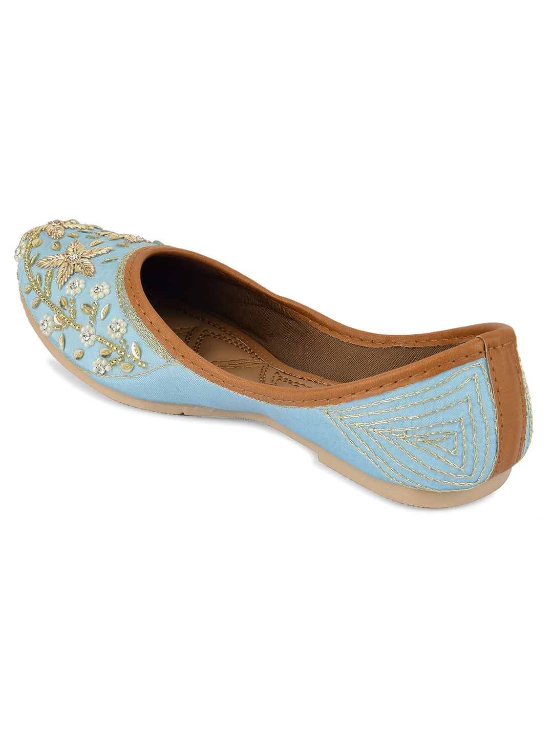 Desi Colour Women Indian Ethnic Footwear-Firoji Dabka