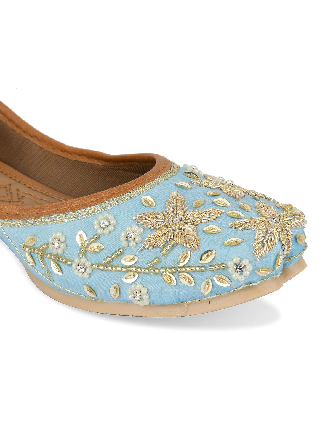 Desi Colour Women Indian Ethnic Footwear-Firoji Dabka