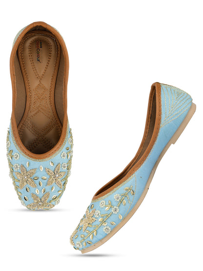 Desi Colour Women Indian Ethnic Footwear-Firoji Dabka